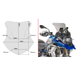 GIVI SZYBA DYMIONA 43,5 x 43 cm (H x W) / POTRZEBNY KIT - BMW R1200 / 1250 GS / ADVENTURE