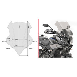 GIVI SZYBA DYMIONA 55 x 46,5 cm (H x W) - YAMAHA Tracer 900 / Tracer 900 GT (18  20)