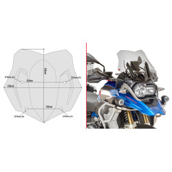 GIVI SZYBA DYMIONA 35 x 45 cm (H x W) - BMW R 1200 / 1250 GS / ADVENTURE