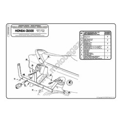 Stelaż pod kufer centralny do Honda CB500S [00-04] - Givi 250F (zgodny z Kappa K2500)