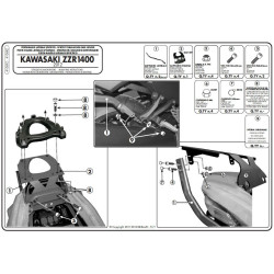Stelaż pod kufer centralny do Kawasaki ZZR1400 [12-13] - Givi 4106FZ (zgodny z Kappa KZ4106)