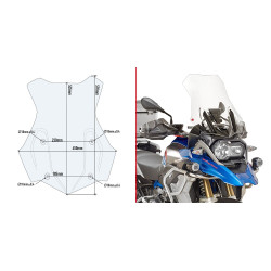 Szyba turystyczna Givi 5124DT do BMW R1200GS Adventure [16-], wymaga D5108KIT