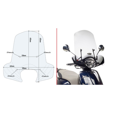 Szyba turystyczna Givi 6109A do KYMCO LIKE 125-150 (17-20)