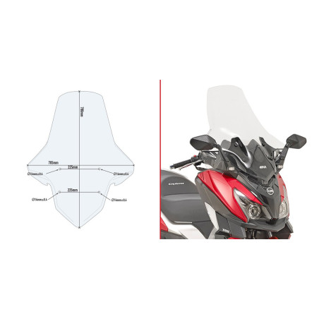 Szyba turystyczna Givi 7056DT do SYM JOYMAX Z 300 (19-20)
