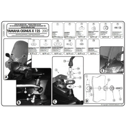 Zestaw mocujący A283A do szyby Givi 102A lub 128A