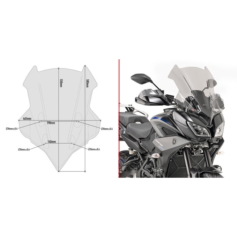 Szyba turystyczna Givi D2139S do Yamaha MT-09 Tracer /GT [18-]