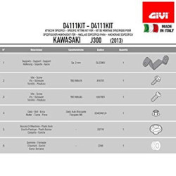Zestaw mocujący D4111KIT do szyby Givi 4111DT