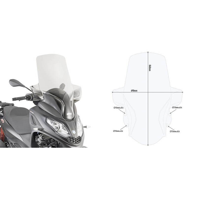 Szyba turystyczna Givi D5614ST do PIAGGIO MP3 300 HPE (19-20)