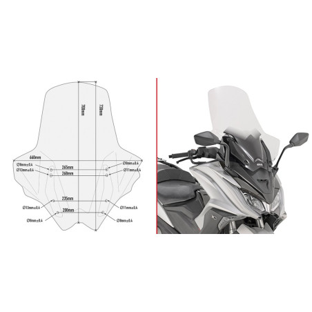 Szyba turystyczna GIVI D6110ST do Kymco AK550 [17-]