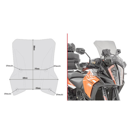 Szyba turystyczna Givi D7706S do KTM 1290 Super Adventure R [17-18]