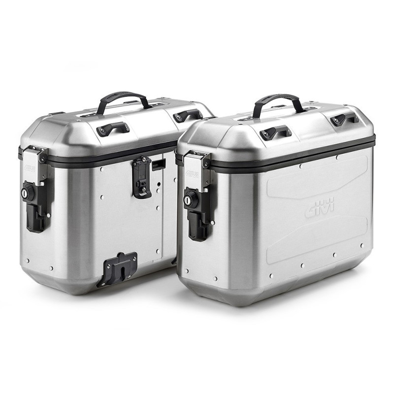 Kufry Givi DLMK36A TREKKER DOLOMITI Black Line (aluminiowe-Srebrne, 2x 36 litrów)